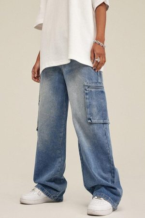 Quick Outfits, Modest Fashion Outfits Ideas Washed Baggy Cargo Jeans