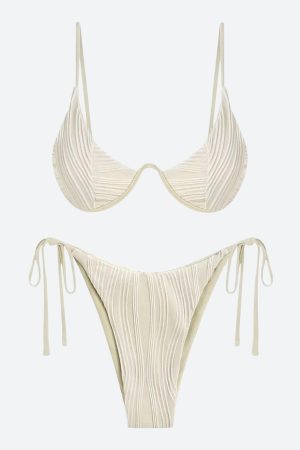 Quick Outfits, Modest Fashion Outfits Ideas Wavy Striped Wired Cup Bikini Set