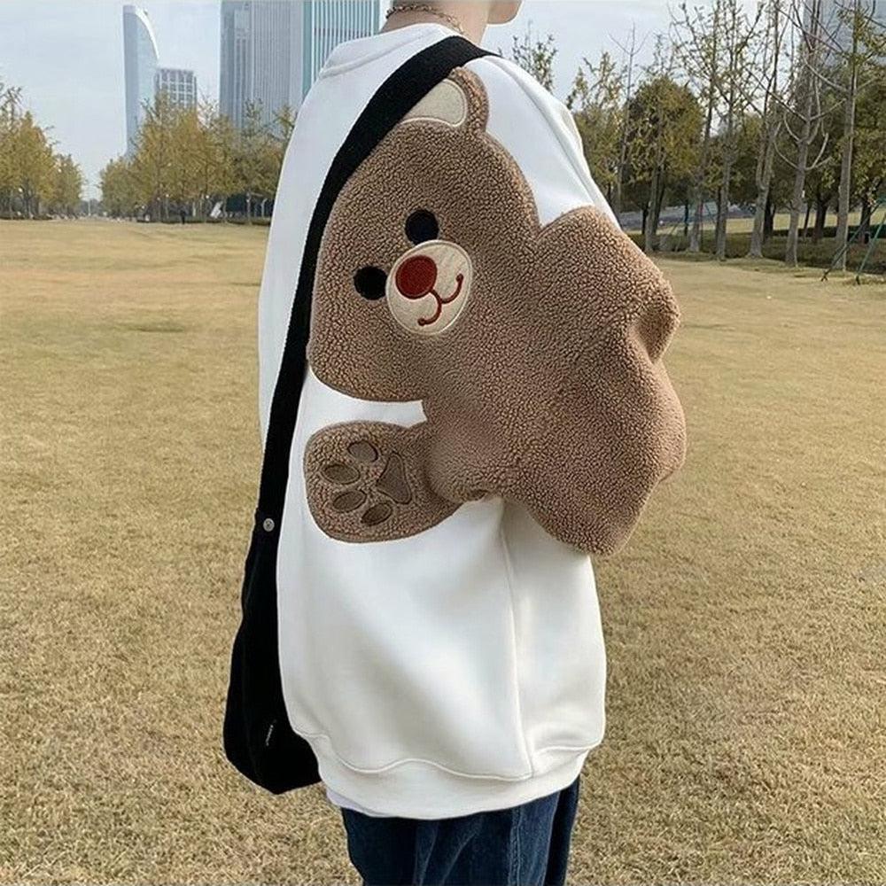 Quick Outfits, Modest Fashion Outfits Ideas Weirdcore Bear Sleeve Sweatshirt Quick Outfits, Modest Fashion Outfits Ideas Weirdcore Bear Sleeve Sweatshirt