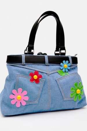 Quick Outfits, Modest Fashion Outfits Ideas Weirdcore Belted Denim Handbag