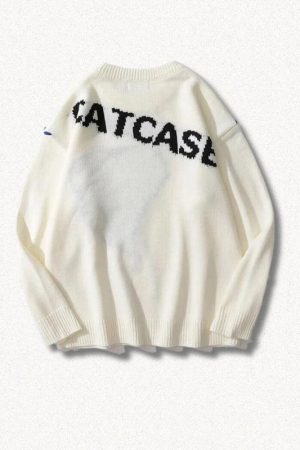 Quick Outfits, Modest Fashion Outfits Ideas Weirdcore Heart Embroidered Sweater