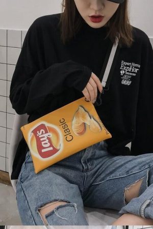 Quick Outfits, Modest Fashion Outfits Ideas Weirdcore Lays Chips Crossbody Bag