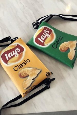 Quick Outfits, Modest Fashion Outfits Ideas Weirdcore Lays Chips Crossbody Bag