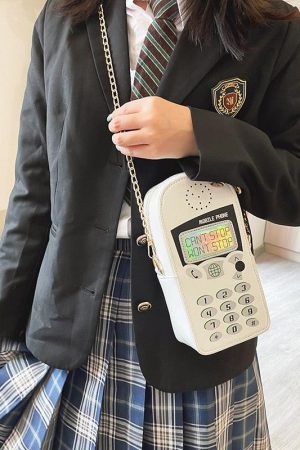 Quick Outfits, Modest Fashion Outfits Ideas Weirdcore Retro Mobile Phone Shaped Handbag