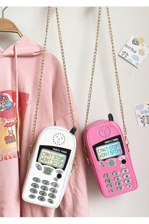 Quick Outfits, Modest Fashion Outfits Ideas Weirdcore Retro Mobile Phone Shaped Handbag