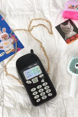 Quick Outfits, Modest Fashion Outfits Ideas Weirdcore Retro Mobile Phone Shaped Handbag