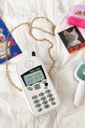 Quick Outfits, Modest Fashion Outfits Ideas Weirdcore Retro Mobile Phone Shaped Handbag