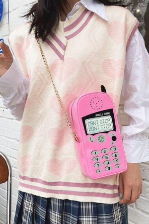 Quick Outfits, Modest Fashion Outfits Ideas Weirdcore Retro Mobile Phone Shaped Handbag