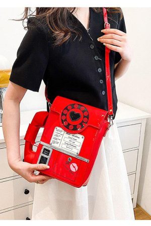Quick Outfits, Modest Fashion Outfits Ideas Weirdcore Retro Phone Shaped Crossbody Bag