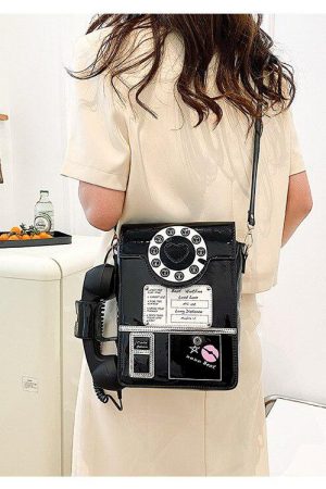 Quick Outfits, Modest Fashion Outfits Ideas Weirdcore Retro Phone Shaped Crossbody Bag
