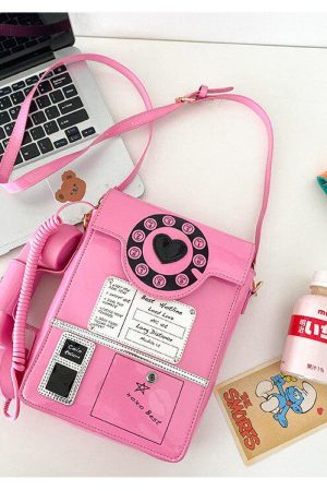 Quick Outfits, Modest Fashion Outfits Ideas Weirdcore Retro Phone Shaped Crossbody Bag