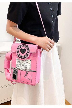 Quick Outfits, Modest Fashion Outfits Ideas Weirdcore Retro Phone Shaped Crossbody Bag