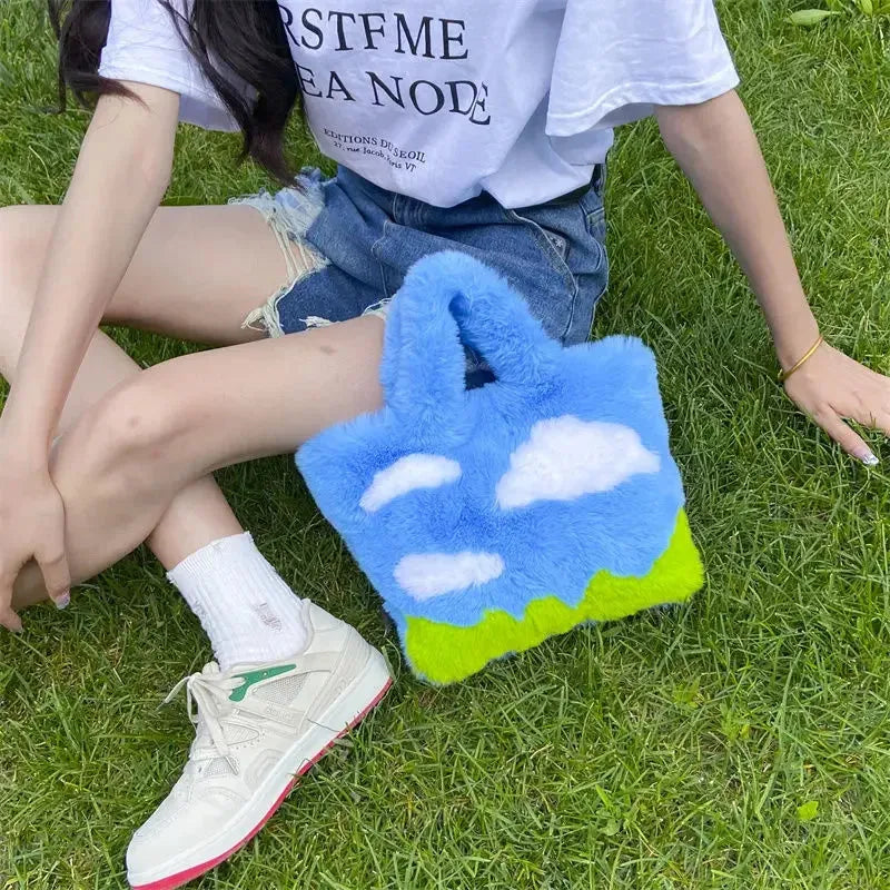 Quick Outfits, Modest Fashion Outfits Ideas White Clouds & Blue Sky Fluffy Bag Quick Outfits, Modest Fashion Outfits Ideas White Clouds & Blue Sky Fluffy Bag