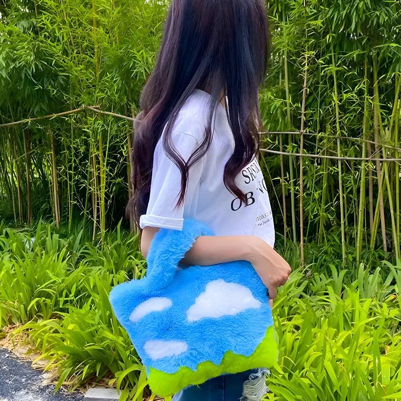 Quick Outfits, Modest Fashion Outfits Ideas White Clouds & Blue Sky Fluffy Bag Quick Outfits, Modest Fashion Outfits Ideas White Clouds & Blue Sky Fluffy Bag