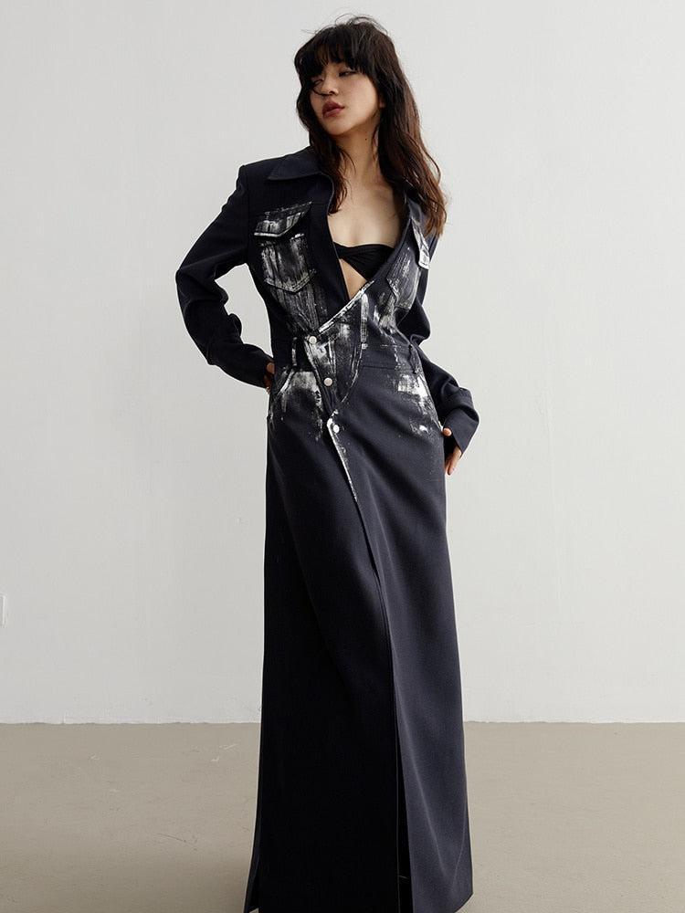 Quick Outfits, Modest Fashion Outfits Ideas White Distressed Long Blazer Quick Outfits, Modest Fashion Outfits Ideas White Distressed Long Blazer