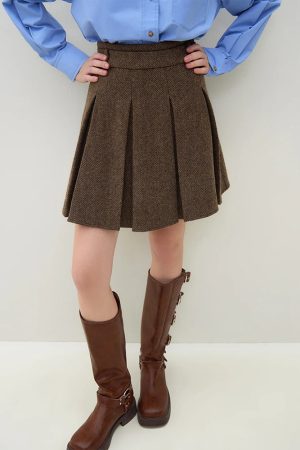 Quick Outfits, Modest Fashion Outfits Ideas Wool Blazer Jacket & Mini Skirt Two Piece Set