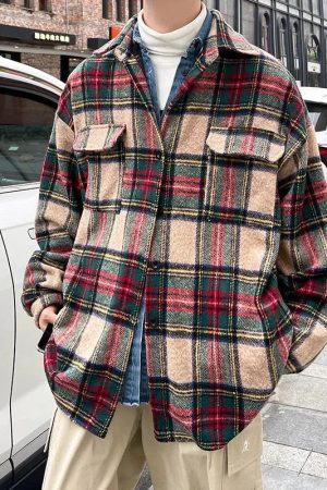 Quick Outfits, Modest Fashion Outfits Ideas Wool Plaid Shirt Jacket