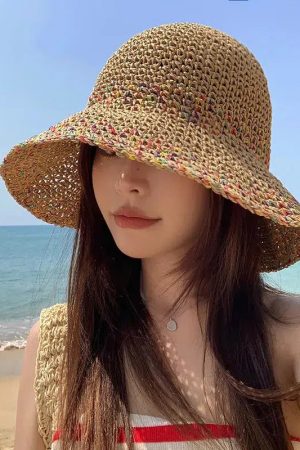 Quick Outfits, Modest Fashion Outfits Ideas Woven Straw Bucket Hat