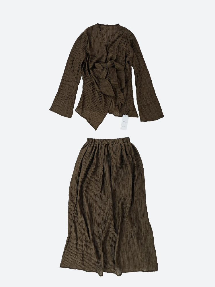 Quick Outfits, Modest Fashion Outfits Ideas Wrap Around Blouse & Maxi Skirt Two Piece Set Quick Outfits, Modest Fashion Outfits Ideas Wrap Around Blouse & Maxi Skirt Two Piece Set