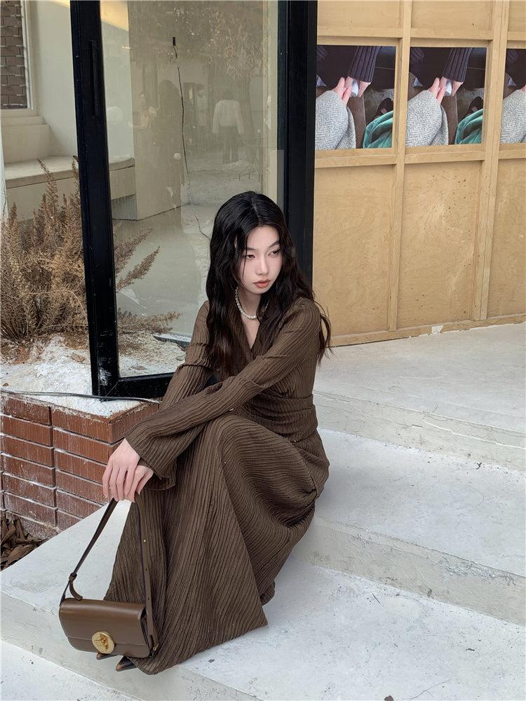 Quick Outfits, Modest Fashion Outfits Ideas Wrap Around Blouse & Maxi Skirt Two Piece Set Quick Outfits, Modest Fashion Outfits Ideas Wrap Around Blouse & Maxi Skirt Two Piece Set