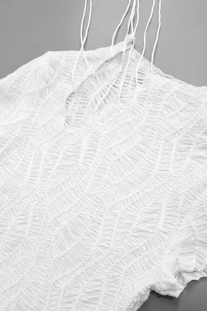 Quick Outfits, Modest Fashion Outfits Ideas Wrinkled Lace Up Mini Dress