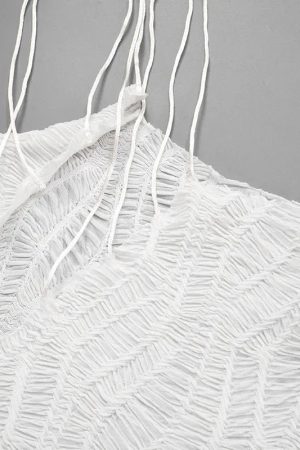 Quick Outfits, Modest Fashion Outfits Ideas Wrinkled Lace Up Mini Dress