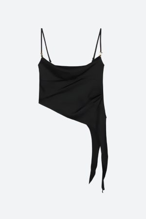 Quick Outfits, Modest Fashion Outfits Ideas Y2K Asymmetric Top & Skirt Pants Two Piece Set