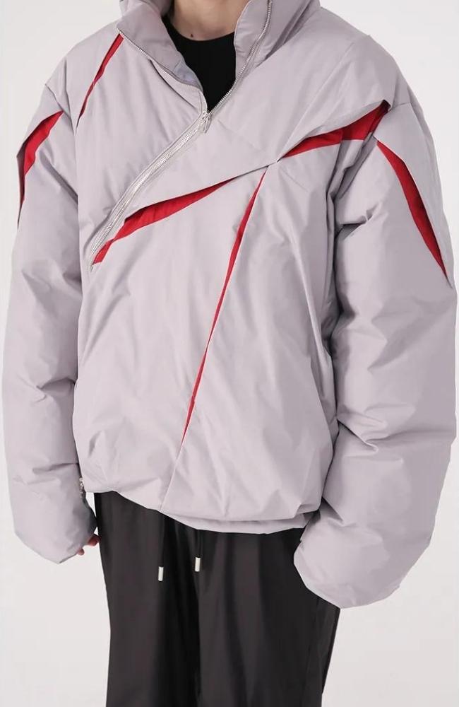 Quick Outfits, Modest Fashion Outfits Ideas Y2K Asymmetrical Zipper Puffer Jacket Quick Outfits, Modest Fashion Outfits Ideas Y2K Asymmetrical Zipper Puffer Jacket