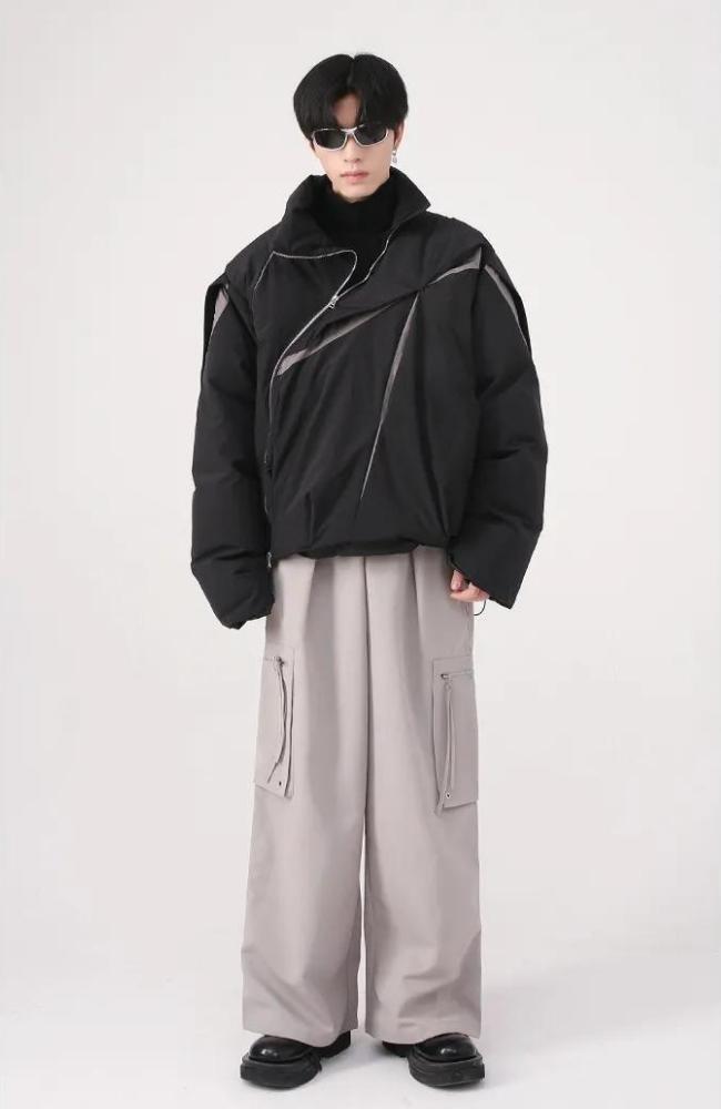 Quick Outfits, Modest Fashion Outfits Ideas Y2K Asymmetrical Zipper Puffer Jacket Quick Outfits, Modest Fashion Outfits Ideas Y2K Asymmetrical Zipper Puffer Jacket