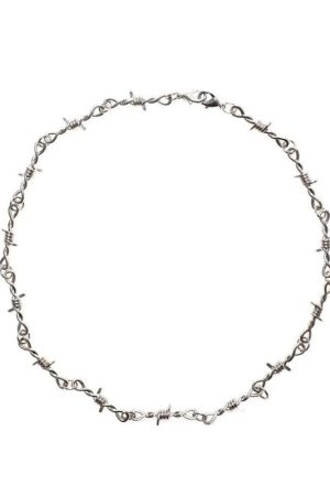 Quick Outfits, Modest Fashion Outfits Ideas Y2K Barbed Wire Necklace