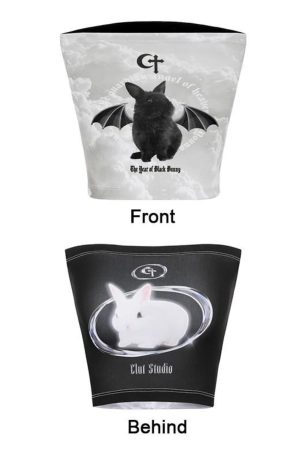 Quick Outfits, Modest Fashion Outfits Ideas Y2K Bat Rabbit Tube Top