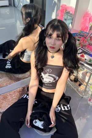 Quick Outfits, Modest Fashion Outfits Ideas Y2K Bat Rabbit Tube Top