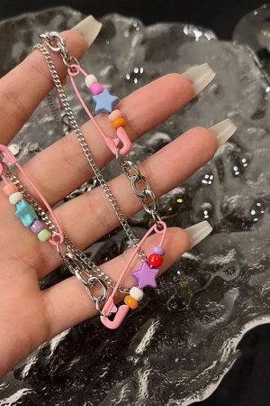 Quick Outfits, Modest Fashion Outfits Ideas Y2K Beaded Pin Necklace