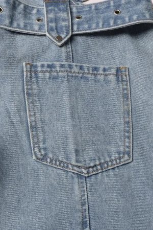 Quick Outfits, Modest Fashion Outfits Ideas Y2K Belted Cut Out Jeans