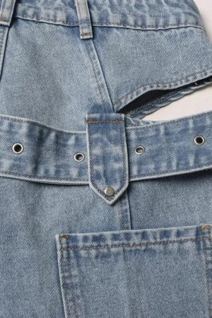 Quick Outfits, Modest Fashion Outfits Ideas Y2K Belted Cut Out Jeans