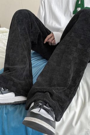 Quick Outfits, Modest Fashion Outfits Ideas Y2K Checkered Elasticated Sweatpants