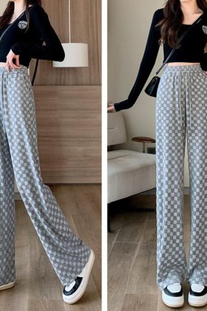 Quick Outfits, Modest Fashion Outfits Ideas Y2K Checkered Sweatpants