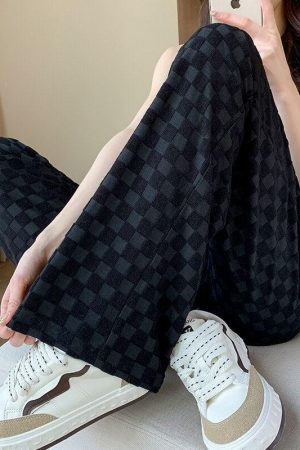 Quick Outfits, Modest Fashion Outfits Ideas Y2K Checkered Sweatpants