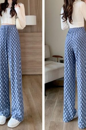Quick Outfits, Modest Fashion Outfits Ideas Y2K Checkered Sweatpants