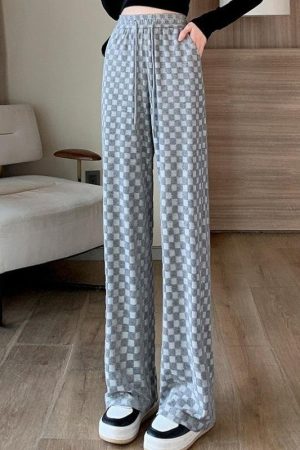 Quick Outfits, Modest Fashion Outfits Ideas Y2K Checkered Sweatpants