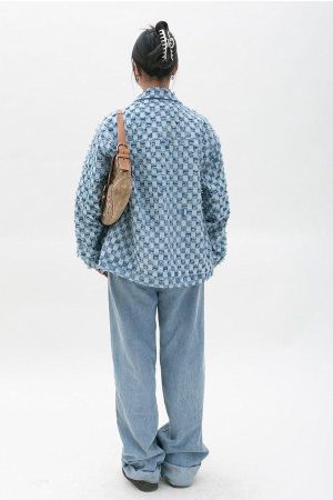 Quick Outfits, Modest Fashion Outfits Ideas Y2K Checkered Zip Up Jacket