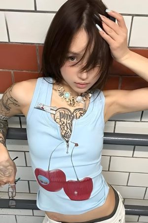 Quick Outfits, Modest Fashion Outfits Ideas Y2K Cherry Top