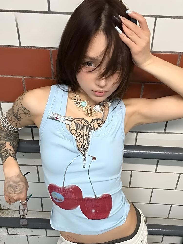 Quick Outfits, Modest Fashion Outfits Ideas Y2K Cherry Top Quick Outfits, Modest Fashion Outfits Ideas Y2K Cherry Top