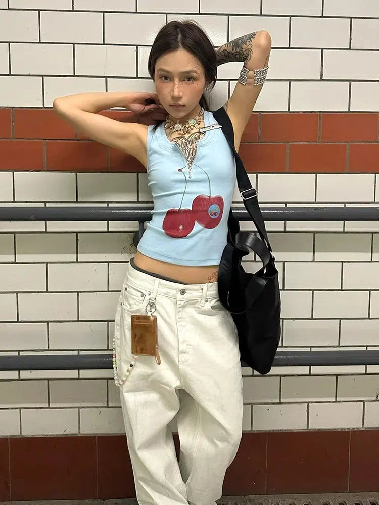 Quick Outfits, Modest Fashion Outfits Ideas Y2K Cherry Top Quick Outfits, Modest Fashion Outfits Ideas Y2K Cherry Top