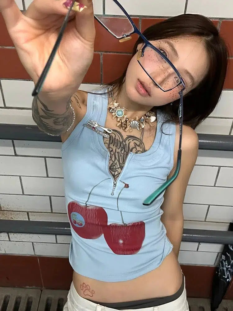 Quick Outfits, Modest Fashion Outfits Ideas Y2K Cherry Top Quick Outfits, Modest Fashion Outfits Ideas Y2K Cherry Top