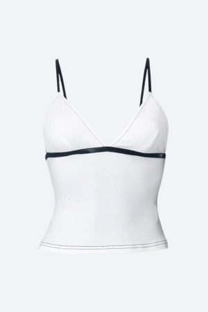 Quick Outfits, Modest Fashion Outfits Ideas Y2K Contrast Basic Top