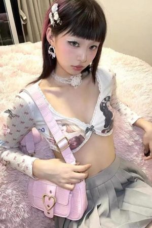 Quick Outfits, Modest Fashion Outfits Ideas Y2K Coquette Barbie Crop Top