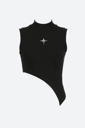 Quick Outfits, Modest Fashion Outfits Ideas Y2K Corduroy Asymmetric Crop Top