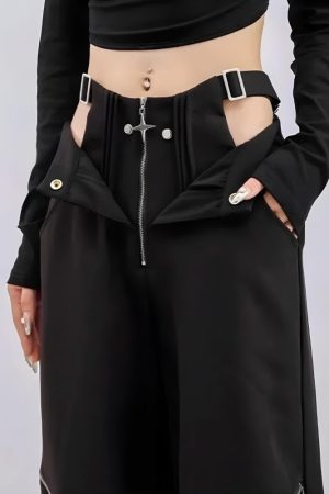 Quick Outfits, Modest Fashion Outfits Ideas Y2K Cut Out Waist Pants