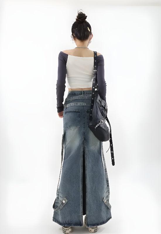 Quick Outfits, Modest Fashion Outfits Ideas Y2K Denim Maxi Skirt Quick Outfits, Modest Fashion Outfits Ideas Y2K Denim Maxi Skirt